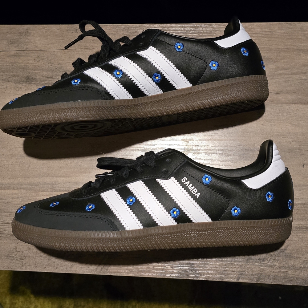 Adidas Samba OG "Light Blue Floral" Sneakers Womens Size 9